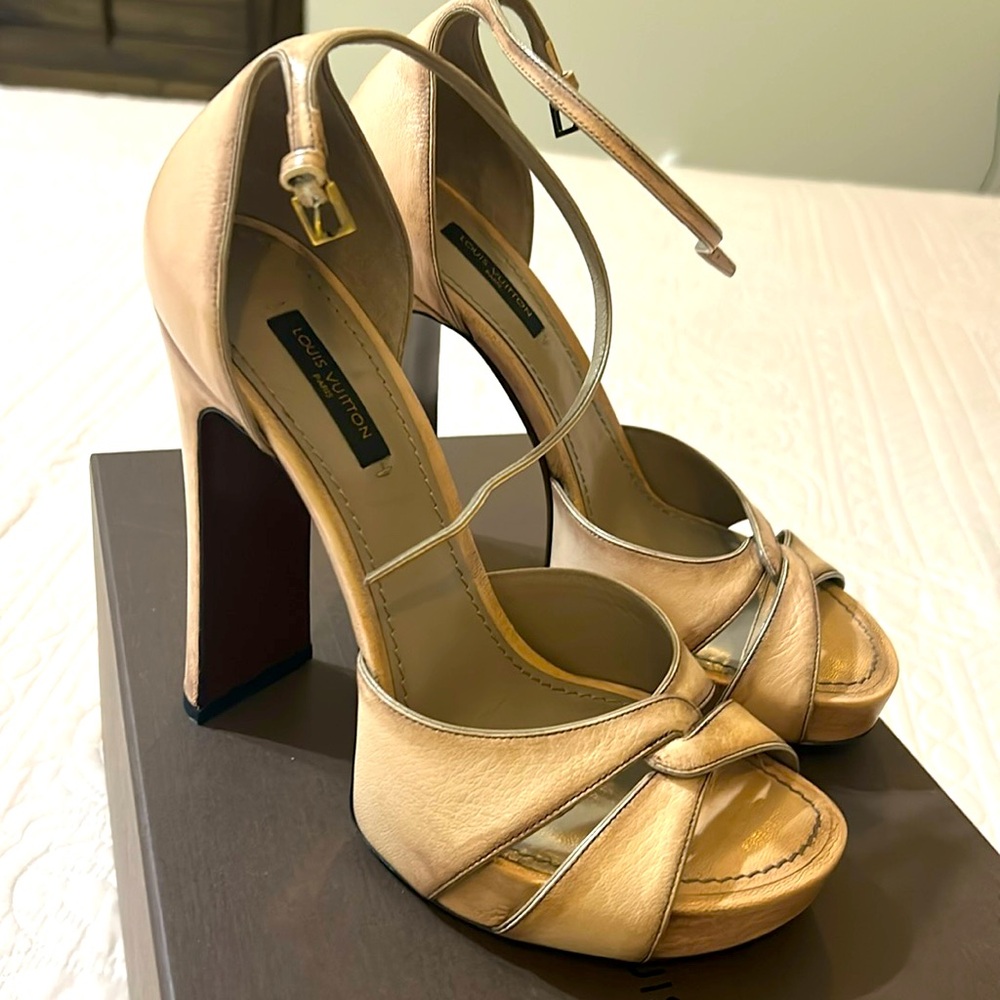 Louis Vuitton heels! Pre-loved! Worn twice, but still in excellent condition!